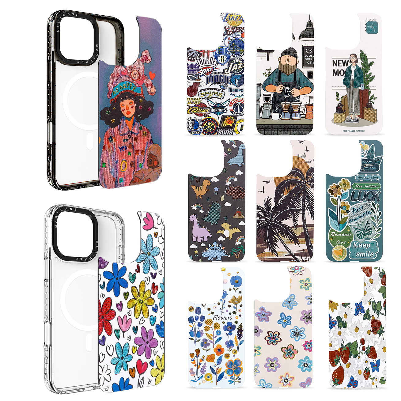 Custom Uv Printing Phone Case with Detachable Phone 2.8mm PC Cover 2.0mmTPU edge DIY Magnetic Phone Case For iphone 17